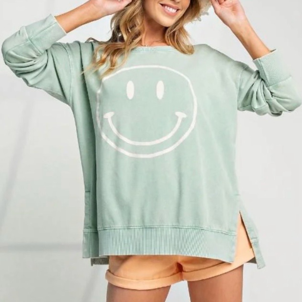 Smile Face Green Sweatshirt